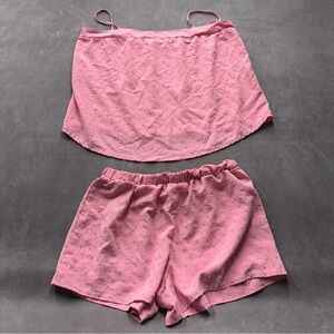 Lucky Brand 2 piece set cami top elastic waistband shorts light pink womens XL